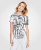 Ann Taylor Stripe Corset Tee