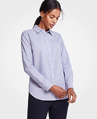 Ann Taylor End On End Cotton Perfect Shirt