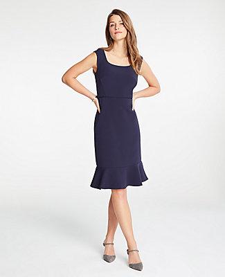 Ann Taylor Eyelet Fluted Sheath Dress