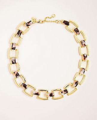 Ann Taylor Tortoiseshell Print Link Necklace