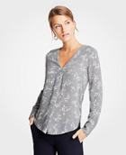 Ann Taylor Garden V-neck Pleat Front Top