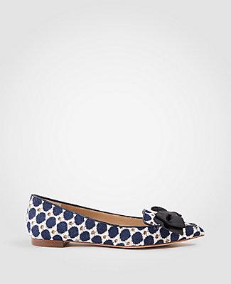 Ann Taylor Dana Eyelet Bow Flats