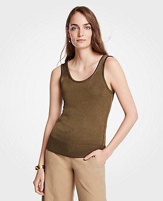 Ann Taylor Shine Scoop Neck Tank