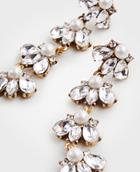 Ann Taylor Crystal Pearlized Statement Earrings
