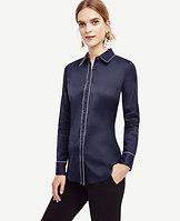 Ann Taylor Tipped Perfect Shirt