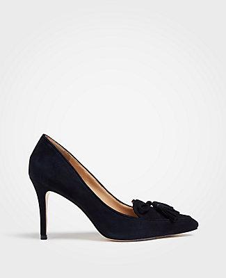 Ann Taylor Aiden Suede Tassel Pumps