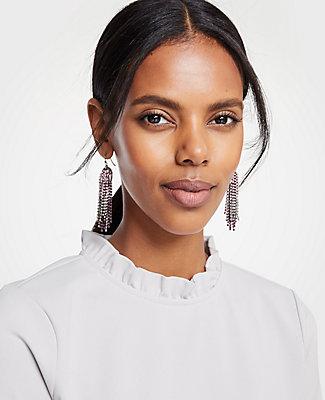 Ann Taylor Crystal Tassel Earrings