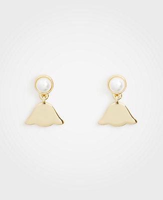 Ann Taylor Pearlized Leaf Earrings