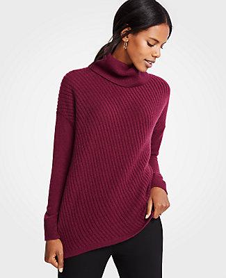 Ann Taylor Cashmere Diagonal Stitch Turtleneck