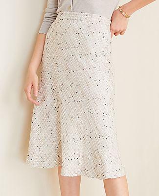 Ann Taylor Tweed Full Midi Skirt