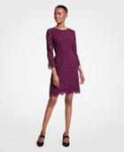 Ann Taylor Lace Fluted Sleeve Flare Dress