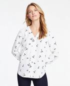 Ann Taylor Lily Piped V-neck Blouse