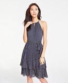 Ann Taylor Polka Dot Tiered Halter Dress