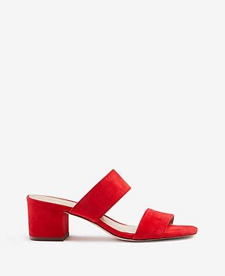 Ann Taylor Liv Suede Block Heel Sandals