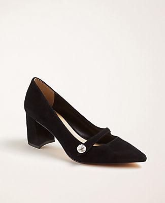 Ann Taylor Essie Suede Mary Jane Pumps