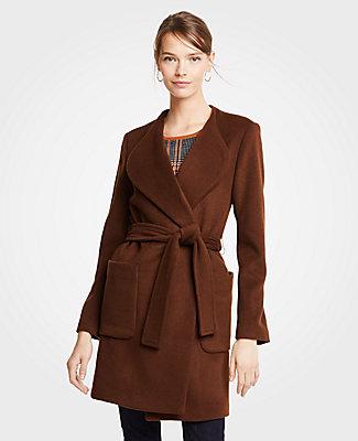 Ann Taylor Wool Blend Wrap Coat