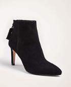 Ann Taylor Nell Suede Tassel Heeled Booties