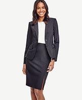 Ann Taylor Pinstripe Tropical Wool Two Button Jacket