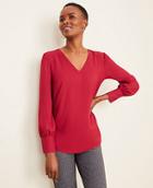 Ann Taylor Cuffed V-neck Top