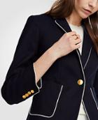 Ann Taylor Piped Linen Blend Blazer