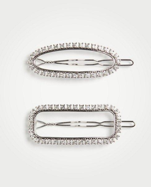 Ann Taylor Crystal Barrette Set