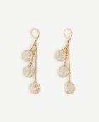 Ann Taylor Pave Disc Drop Earrings