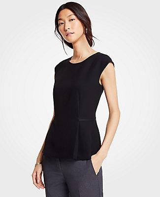 Ann Taylor Doubleweave Cap Sleeve Top