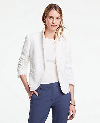 Ann Taylor The Newbury Blazer In Fringe Tweed