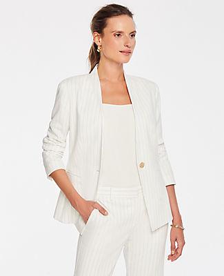 Ann Taylor Pinstriped Cutaway Blazer
