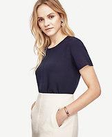 Ann Taylor Shoulder Button Tee