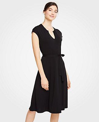 Ann Taylor Belted Flare Dress