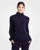Ann Taylor Mock Neck Boucle Sweater