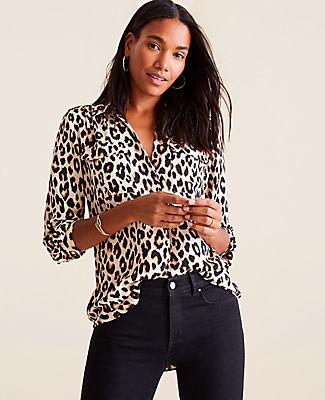 Ann Taylor Spotted Camp Shirt