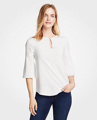 Ann Taylor Keyhole Flare Sleeve Top