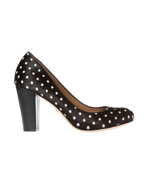 Ann Taylor Annabel Polka Dot Calf Hair Block Heels