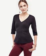 Ann Taylor V-neck Structured Peplum Top