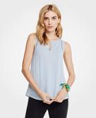 Ann Taylor Cutout Split Neck Shell