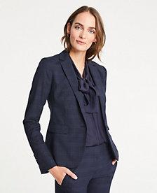 Ann Taylor Windowpane One Button Blazer