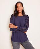 Ann Taylor Cutout Pleated Blouse