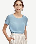 Ann Taylor Silk Back Slit Tee