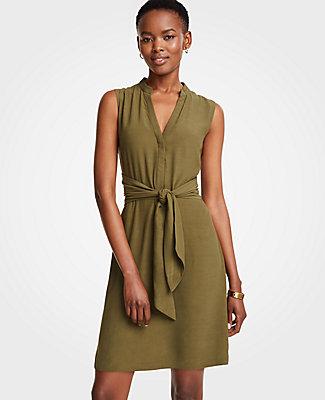 Ann Taylor Tie Front Shirtdress