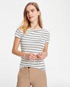 Ann Taylor Striped Boatneck Luxe Tee