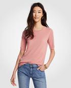 Ann Taylor Scalloped Short Sleeve Sweater