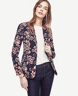 Ann Taylor Winter Geranium Jacquard Blazer