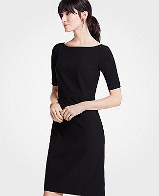 Ann Taylor Seasonless Stretch Elbow Sleeve Sheath Dress