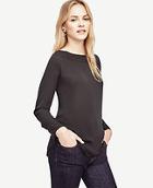 Ann Taylor Perforated Boatneck Top