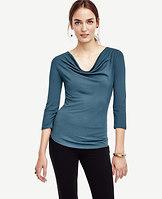 Ann Taylor Cowl Neck 3/4 Sleeve Top