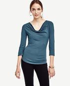 Ann Taylor Cowl Neck 3/4 Sleeve Top
