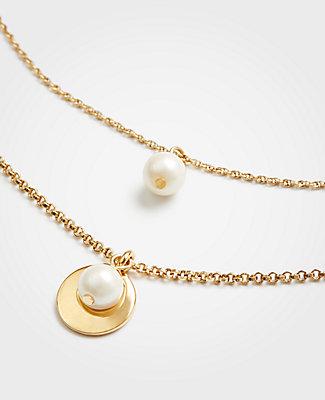 Ann Taylor Pearlized Double Layer Necklace