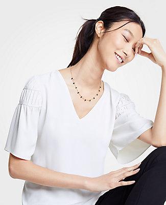 Ann Taylor Double Beaded Station Necklace